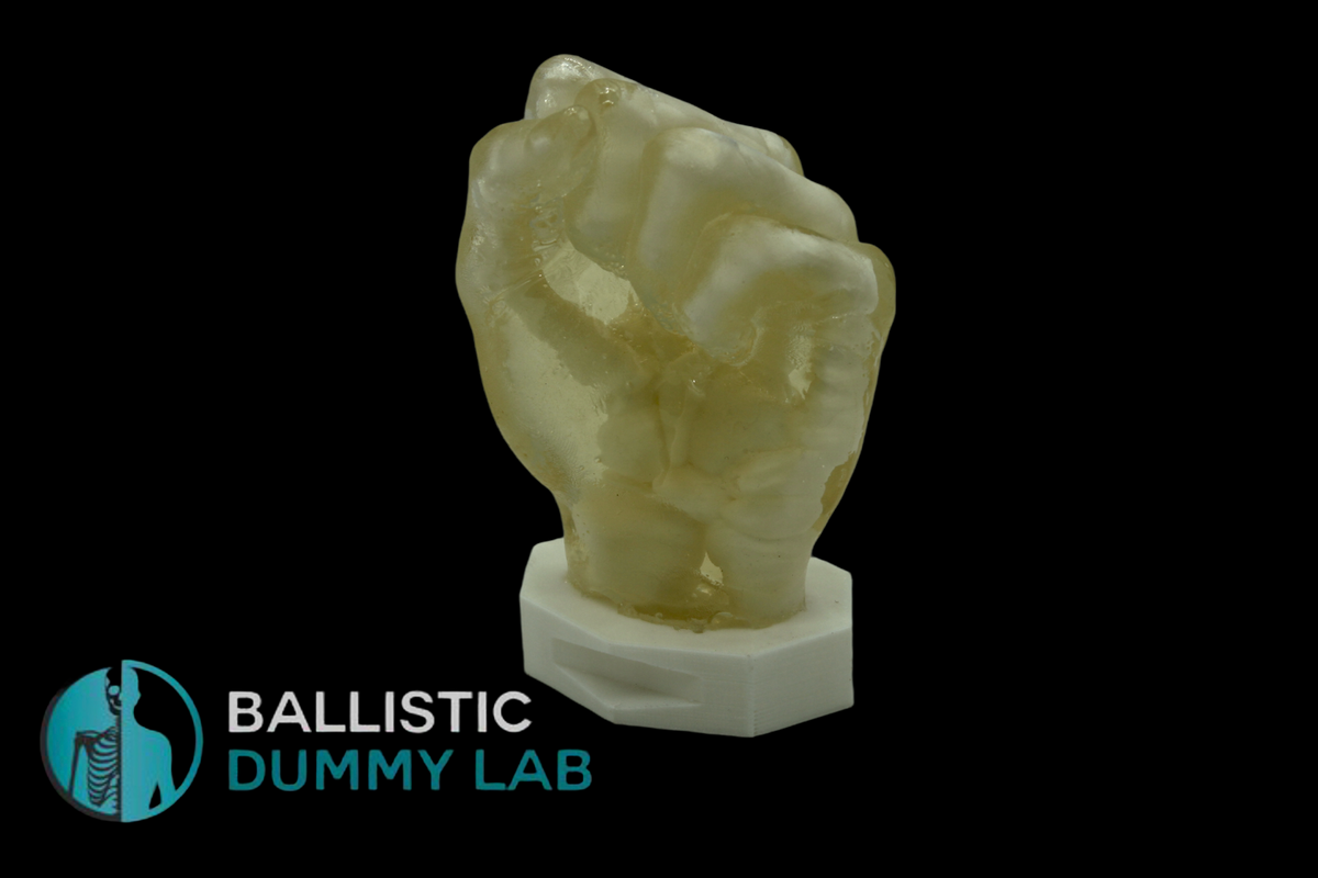 Ballistic Dummy Gel Clenched Fist Ballistic Dummy Lab