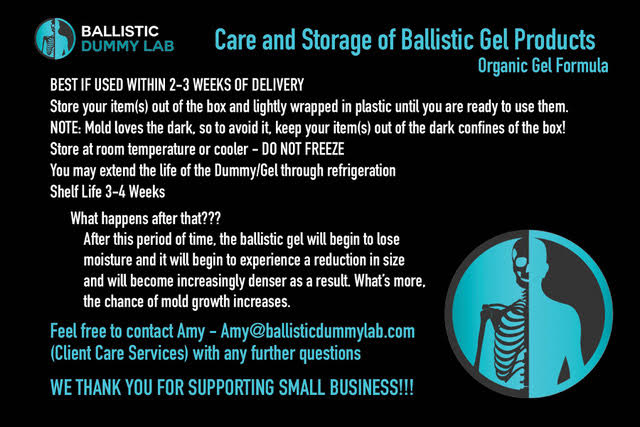 Ballistic Dummy Gel Torso Headless – back view