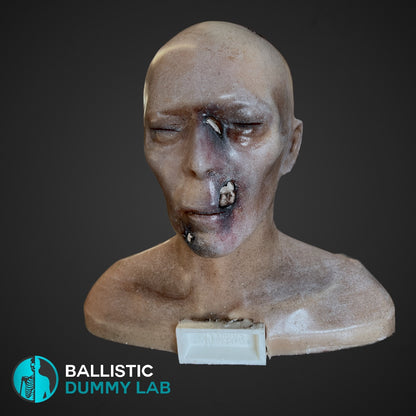 Deluxe Ballistic Dummy Gel ZOMBIE Bust – close-up view