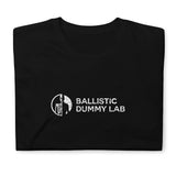 Ballistic Dummy Lab Black and White Logo Distressed Short-Sleeve Unisex T-Shirt